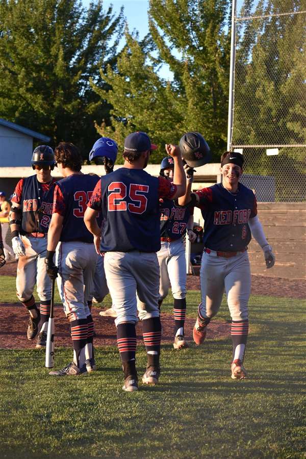 Medford Mustangs 2025 home run celebration